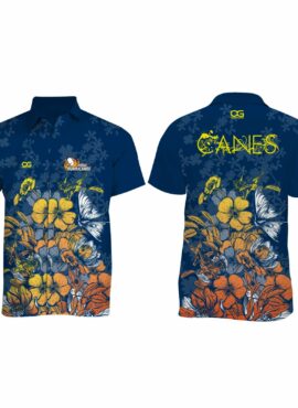 Canes Navy Party Shirt with Swirls