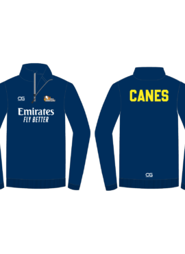 Canes Navy 1/4 Zip Long Sleeve Top