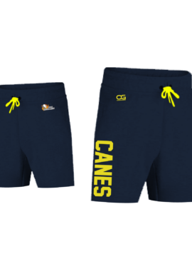 Canes Navy / Yellow Cotton Shorts