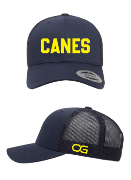 Canes Navy with Yellow FlexFit Trucker Cap OSFA