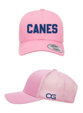 Canes Pink with Navy FlexFit Trucker Cap OSFA