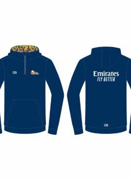 Canes Navy 1/4 Zip Hoodie with Pattern